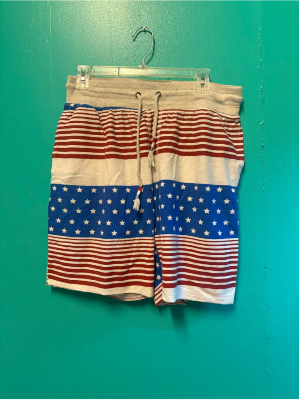 Men's Top Drawer Athletic Shorts Size M Red White Blue Stars and Stripes
